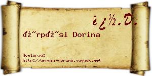 Árpási Dorina névjegykártya