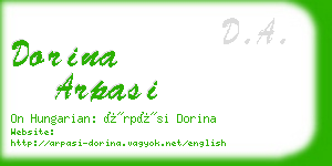 dorina arpasi business card